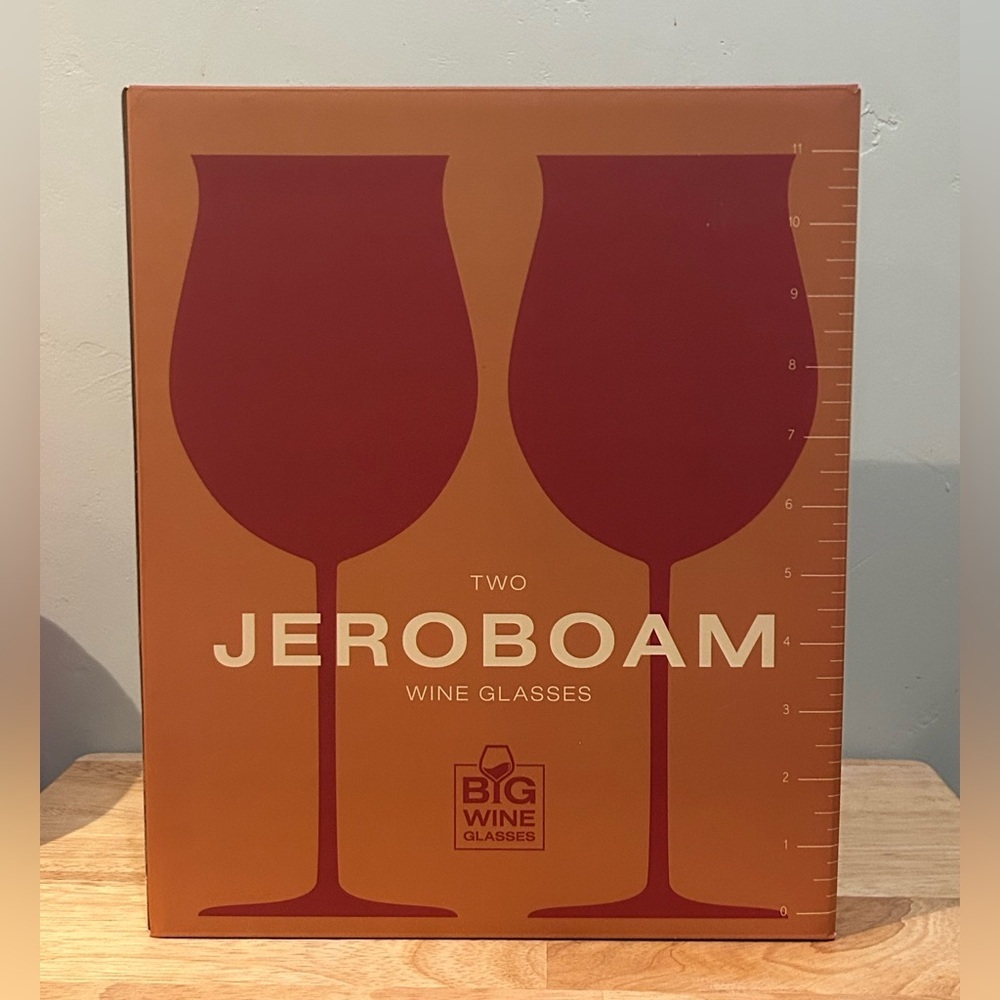 Set of 2 JEROBOAM BIG WINE GLASSES. Brand new in box.